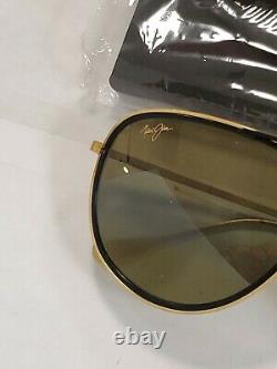 Maui Jim H554-16m Fair Winds Gold Matte Withblk Rim Polarisé Nouveau Dans La Boîte