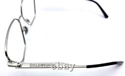 Monture de lunettes Balenciaga Bb01700 Argent Noir Authentique Plein Cerclage 58-14-140
