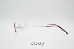 Monture de lunettes Flair 454 Argent Noir Rouge Demi-Rim Nouvelle