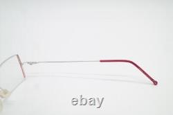 Monture de lunettes Flair 454 Argent Noir Rouge Demi-Rim Nouvelle