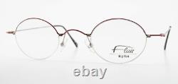 Monture de lunettes Flair Top Dix 563 Col 766 42-24 140 demi-rim rond moderne rouge vin