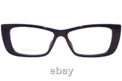 Monture de lunettes Gucci GG1682O 004 pour femme Violet/Argent à monture intégrale œil de chat 53 mm