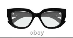 Monture de lunettes Gucci GG1847O 001 Femme Noir/Argent Cerclée Cat Eye 53mm