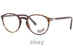 Monture de lunettes Persol 3218-V 24 pour homme, forme ronde, Havana/argent, pleine monture, 51mm.