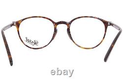 Monture de lunettes Persol 3218-V 24 pour homme, forme ronde, Havana/argent, pleine monture, 51mm.