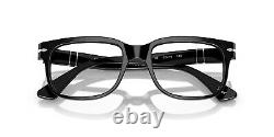 Monture de lunettes Persol 3252V 95 noir argent pour homme, carré et grande taille 52mm.