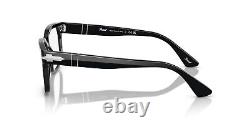 Monture de lunettes Persol 3252V 95 noir argent pour homme, carré et grande taille 52mm.