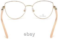 Monture de lunettes Swarovski SK5340 072 en métal rose à gros œil de chat 56-18-140 SW5340 RX