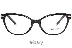 Monture de lunettes Tiffany & Co. TF2219B 8001 pour femmes, noir/argent, à monture complète de 52mm