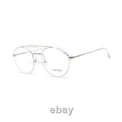Monture de lunettes Tom Ford TF5603 016 en métal argenté de forme aviateur ronde 52-19-145 TF