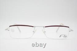 Monture de lunettes Vintage Flair 451 Argent Vin Rouge Demi Cerclée