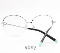 Monture de lunettes de soleil Tiffany demi-contour TF3082 en argent brillant avec étui