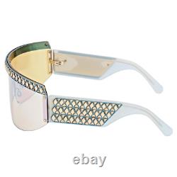 Monture de lunettes de soleil à demi-monture Swarovski SK363 30X Bleu/Jaune Shield 145-115