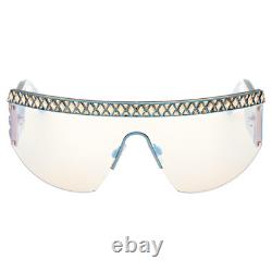 Monture de lunettes de soleil à demi-monture Swarovski SK363 30X Bleu/Jaune Shield 145-115