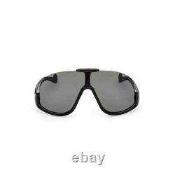 Monture de lunettes de soleil demi-cerclées Moncler Visseur ML0230 01A Black Shield 142-125