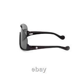 Monture de lunettes de soleil demi-cerclées Moncler Visseur ML0230 01A Black Shield 142-125