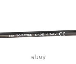 Monture de lunettes de vue Tom Ford TF5024 751 noire et argentée, rectangulaire à cerclage métallique 52-16-130