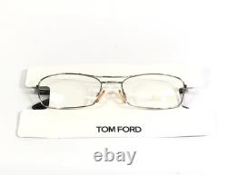 Monture de lunettes de vue Tom Ford TF5024 751 noire et argentée, rectangulaire à cerclage métallique 52-16-130