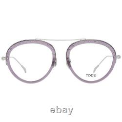 Monture de lunettes de vue aviateur Tod's TO 5211 072 en plastique violet et argenté, taille 52-21-140.