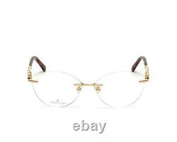 Monture de lunettes de vue en métal Swarovski SK 5346 030 marron et doré à œil de chat 55-15-140