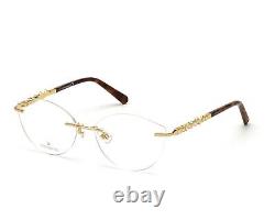 Monture de lunettes de vue en métal Swarovski SK 5346 030 marron et doré à œil de chat 55-15-140