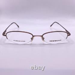 Monture de lunettes demi-cerclée en métal marron Emporio Armani EA9172 800 47-18-135 Italie