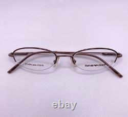 Monture de lunettes demi-cerclée en métal marron Emporio Armani EA9172 800 47-18-135 Italie