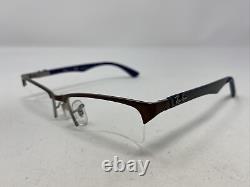 Monture de lunettes demi-cerclée marron/argent Ray Ban RB 8411 2713 52-17-140 -W13