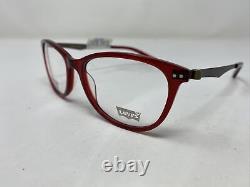 Monture de lunettes en plastique pleine, rouge et argent, Levi's LS139 RED 54-17-140 FG63.