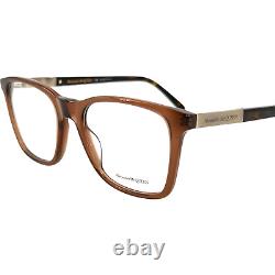 Monture de lunettes en plastique pour hommes Alexander McQueen AM0324O 003 Brun Argent 52-19