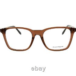 Monture de lunettes en plastique pour hommes Alexander McQueen AM0324O 003 Brun Argent 52-19