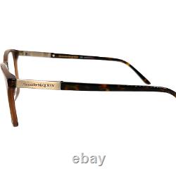 Monture de lunettes en plastique pour hommes Alexander McQueen AM0324O 003 Brun Argent 52-19