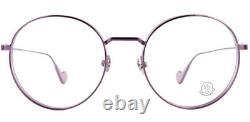 Monture de lunettes optiques rondes en métal violette Moncler ML 5082 072, 53-20-150 Italie.