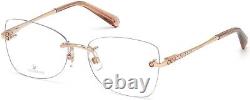 Monture de lunettes optiques sans contour en métal doré rose Swarovski SK5399 028 53-15-140