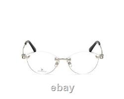 Monture de lunettes sans monture en métal argenté brillant Swarovski SK5399 016 53-15-140 RX
