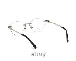 Monture de lunettes sans monture en métal argenté brillant Swarovski SK5399 016 53-15-140 RX