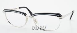 Monture de lunettes vintage METZLER Bellora 702 WD Ice sur noir 48-14 130 KF argenté