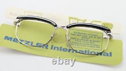 Monture de lunettes vintage METZLER Bellora 702 WD Ice sur noir 48-14 130 KF argenté