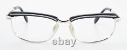 Monture de lunettes vintage METZLER Bellora 702 WD Ice sur noir 48-14 130 KF argenté