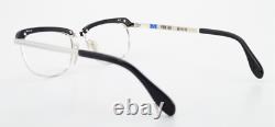 Monture de lunettes vintage METZLER Bellora 702 WD Ice sur noir 48-14 130 KF argenté