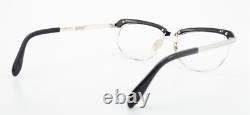 Monture de lunettes vintage METZLER Bellora 702 WD Ice sur noir 48-14 130 KF argenté