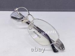 Montures de lunettes Aigner pour femme en argent Rectangulaires Ovales Demi-cerclées Tian A 1022 Np