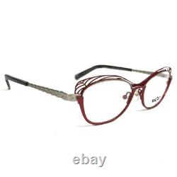 Montures de lunettes BOZ GLORY 3010 Rouge Argent Cat Eye Entièrement cerclées 51-16-140