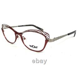 Montures de lunettes BOZ GLORY 3010 Rouge Argent Cat Eye Entièrement cerclées 51-16-140