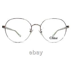 Montures de lunettes Chloe CH0246OA 001 Argent Transparent Vert Ronde à Bordure en Fil 53-18-145