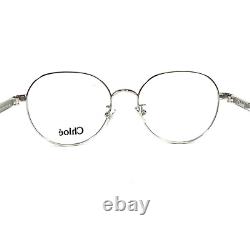 Montures de lunettes Chloe CH0246OA 001 Argent Transparent Vert Ronde à Bordure en Fil 53-18-145