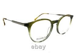 Montures de lunettes Erkers DOVER OLIVE argent rond en titane à cerclage complet 48-28-148