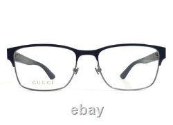 Montures de lunettes Gucci GG0750O 003 Bleu Argent Rectangle Cerclage Complet 56-18-150 Montures de lunettes Gucci GG0750O 003 Bleu Argent Rectangle Cerclage Complet 56-18-150