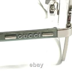 Montures de lunettes Gucci GG1586O 006 argent vert rectangulaires à monture complète 59-18-145