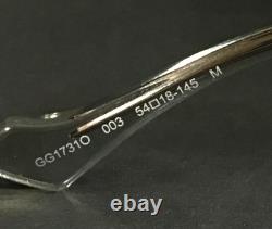 Montures de lunettes Gucci GG1731O 003 Transparent Argent Carré Cerclage Complet 54-18-145